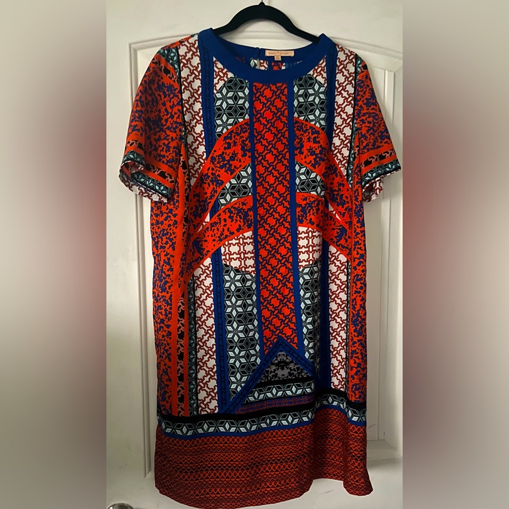Gibson Latimer Blue and Orange Printed Dress